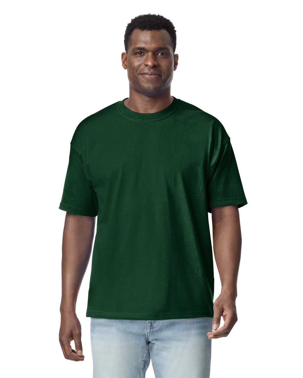 Gildan G750 Hammer Maxweight T-Shirt - Forest Green - model front