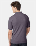 Hanes 054X Men's EcoSmart Jersey Polo - Charcoal Heather - model back