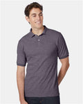 Hanes 054X Men's EcoSmart Jersey Polo - Charcoal Heather - model front