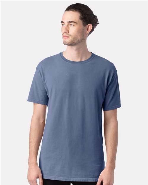 Hanes GDH100 Men's Garment-Dyed T-Shirt - Saltwater - model front