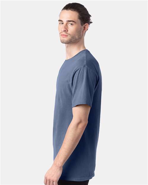 Hanes GDH100 Men's Garment-Dyed T-Shirt - Saltwater - model side