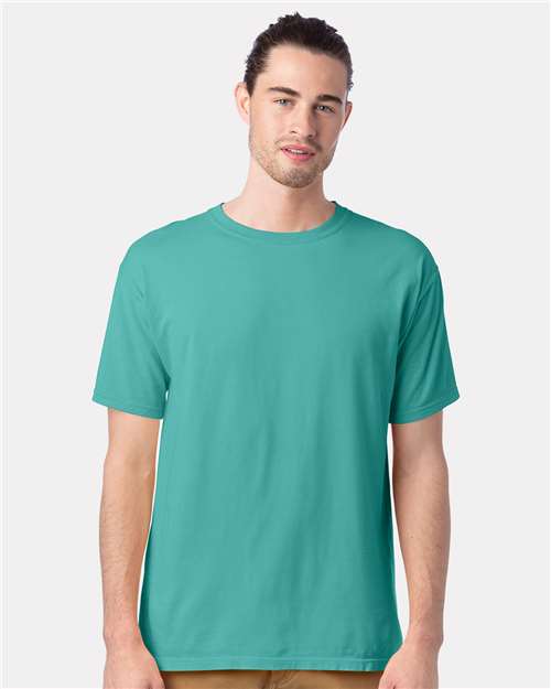 Hanes GDH100 Men's Garment-Dyed T-Shirt - Spanish Moss - model front