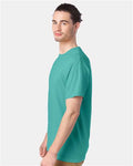 Hanes GDH100 Men's Garment-Dyed T-Shirt - Spanish Moss - model side