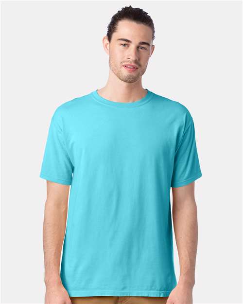 Hanes GDH100 Men's Garment-Dyed T-Shirt - Freshwater - model front