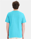 Hanes GDH150 Unisex Garment-Dyed Pocket T-Shirt - Freshwater - model back