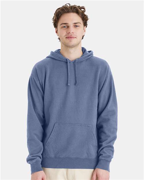 Hanes GDH450 Unisex Garment-Dyed Hooded Sweatshirt - Saltwater - model front