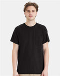 Hanes W110 Unisex Workwear Pocket T-Shirt - Black - model front