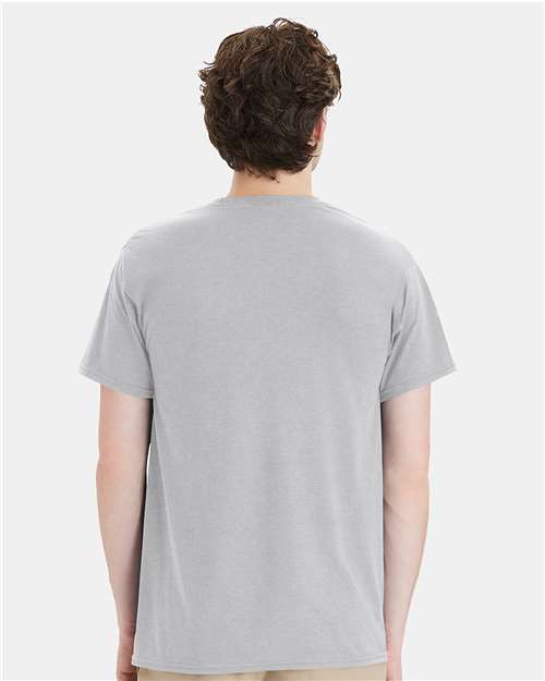 Hanes W110 Unisex Workwear Pocket T-Shirt - Light Steel - model back