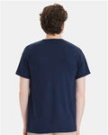 Hanes W110 Unisex Workwear Pocket T-Shirt - Navy - model back