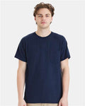 Hanes W110 Unisex Workwear Pocket T-Shirt - Navy - model front