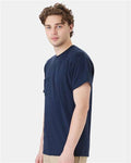 Hanes W110 Unisex Workwear Pocket T-Shirt - Navy - model side