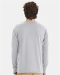 Hanes W120 Unisex Workwear Long Sleeve Pocket T-Shirt - Light Steel - model back