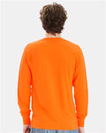 Hanes W120 Unisex Workwear Long Sleeve Pocket T-Shirt - Safety Orange - model back