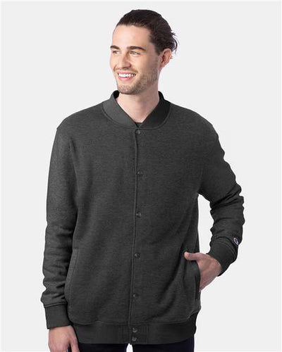 Champion CO100 Bomber Jacket - Charcoal Heather - model front