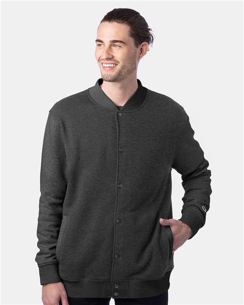 Champion CO100 Bomber Jacket - Charcoal Heather - model front