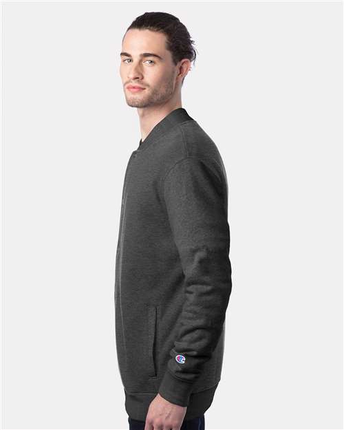Champion CO100 Bomber Jacket - Charcoal Heather - model side
