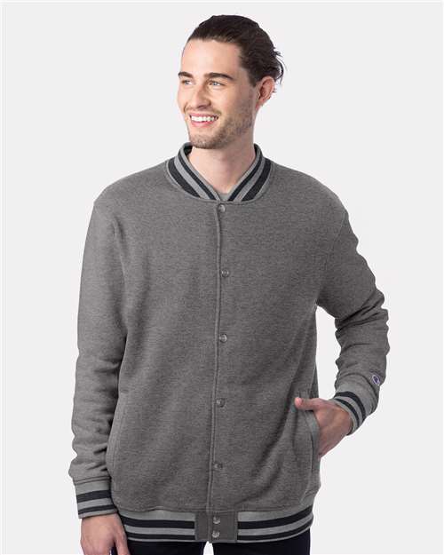 Champion CO100 Bomber Jacket - Oxford Grey/ Charcoal Heather - model front