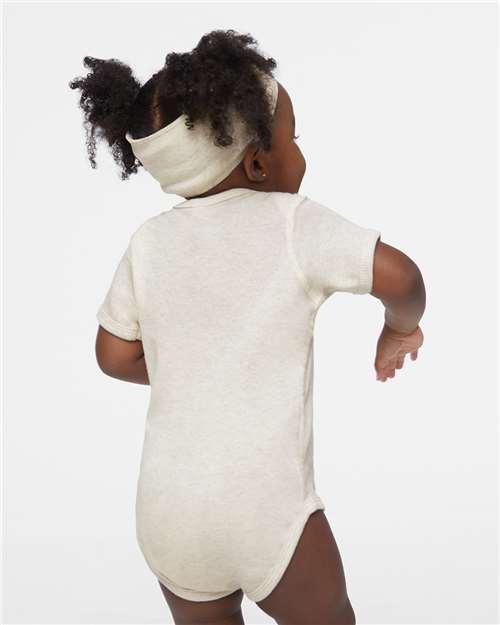 Rabbit Skins 4400 Infant Baby Rib Bodysuit - Natural Heather - model back