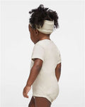 Rabbit Skins 4400 Infant Baby Rib Bodysuit - Natural Heather - model side