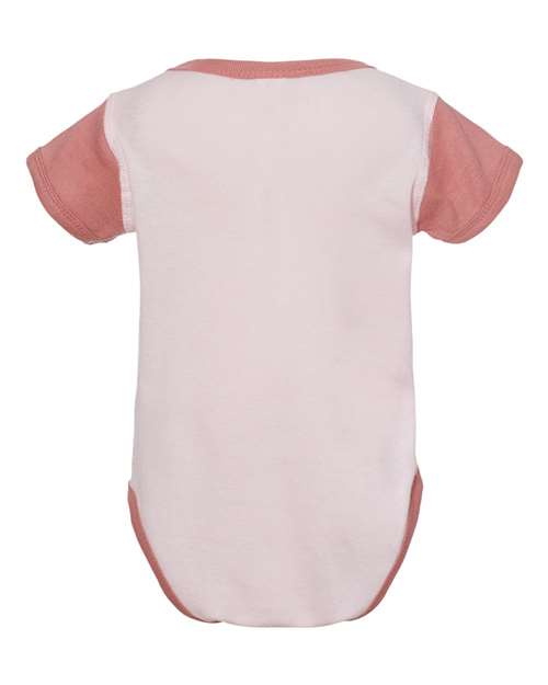 Rabbit Skins 4400 Infant Baby Rib Bodysuit - Ballerina/ Mauvelous - back
