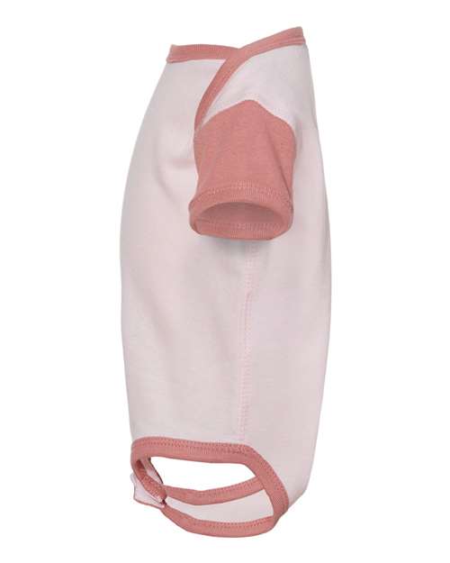 Rabbit Skins 4400 Infant Baby Rib Bodysuit - Ballerina/ Mauvelous - side
