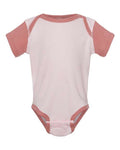 Rabbit Skins 4400 Infant Baby Rib Bodysuit - Ballerina/ Mauvelous - front