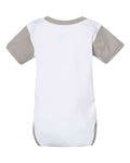 Rabbit Skins 4400 Infant Baby Rib Bodysuit - White/ Titanium - back