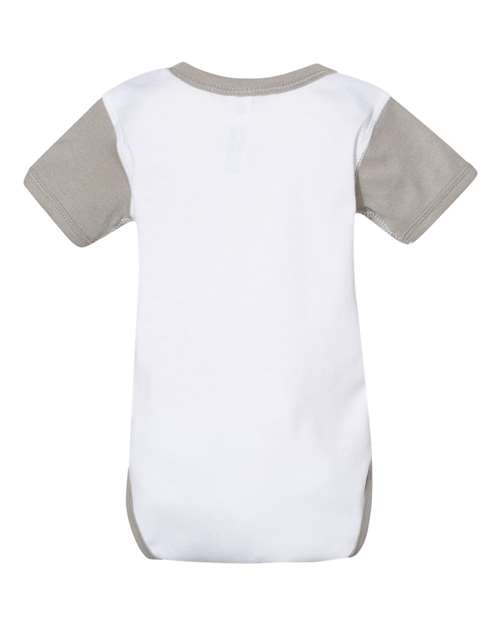 Rabbit Skins 4400 Infant Baby Rib Bodysuit - White/ Titanium - back