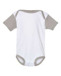 Rabbit Skins 4400 Infant Baby Rib Bodysuit - White/ Titanium - front