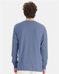Hanes GDH200 Unisex Garment-Dyed Long Sleeve T-Shirt - Saltwater - model back