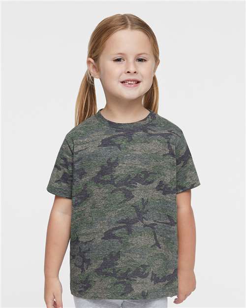 Rabbit Skins 3321 Toddler Fine Jersey Tee - Vintage Camo - model front