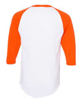 Augusta Sportswear 4420 Unisex Three-Quarter Raglan Sleeve Baseball Jersey T-Shirt - White/ Orange - back