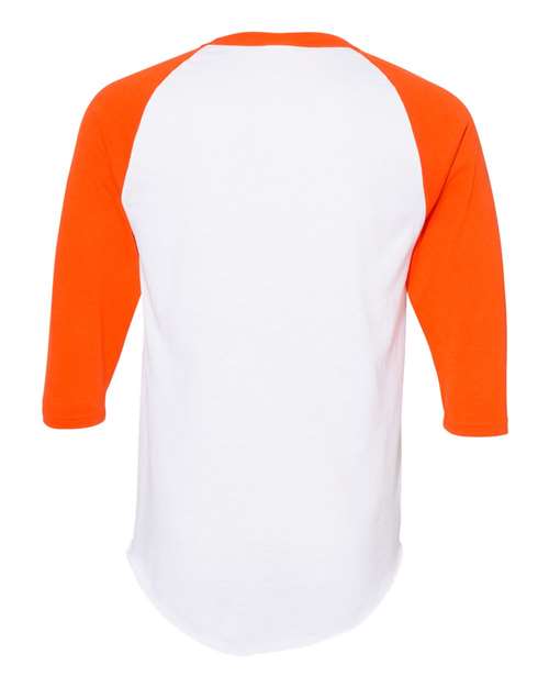 Augusta Sportswear 4420 Unisex Three-Quarter Raglan Sleeve Baseball Jersey T-Shirt - White/ Orange - back