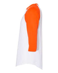 Augusta Sportswear 4420 Unisex Three-Quarter Raglan Sleeve Baseball Jersey T-Shirt - White/ Orange - side
