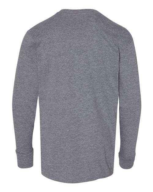 LAT 6201 Youth Fine Jersey Long Sleeve Tee - Granite Heather - back