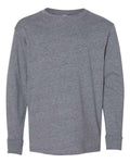 LAT 6201 Youth Fine Jersey Long Sleeve Tee - Granite Heather - front
