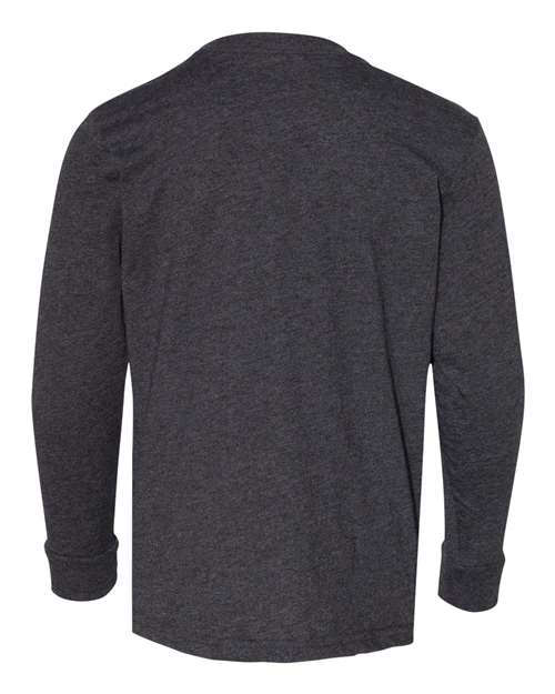 LAT 6201 Youth Fine Jersey Long Sleeve Tee - Vintage Smoke - back