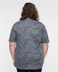 LAT 6901 Unisex Fine Jersey Tee - Vintage Camo - model back