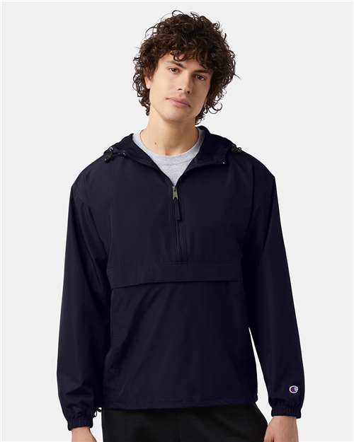 Champion CO200 Unisex Packable Anorak Jacket - Navy - model front