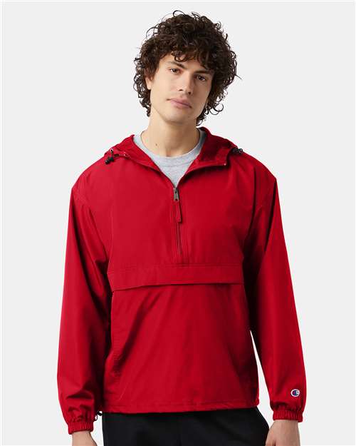 Champion CO200 Unisex Packable Anorak Jacket - Scarlet - model front