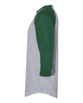 Augusta Sportswear 4420 Unisex Three-Quarter Raglan Sleeve Baseball Jersey T-Shirt - Athletic Heather/ Dark Green - side