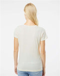 LAT 3516 Women's Fine Jersey Tee - Natural Heather - model back