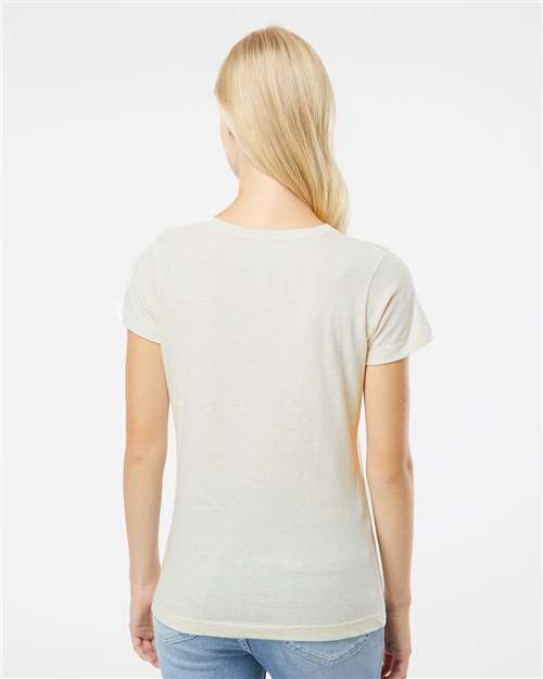 LAT 3516 Women's Fine Jersey Tee - Natural Heather - model back