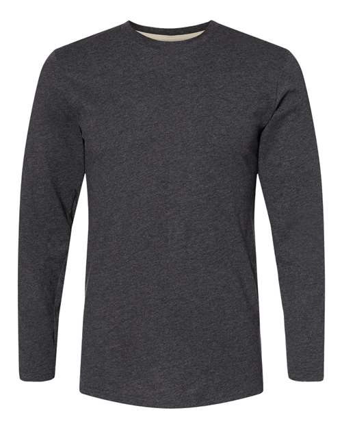 LAT 6918 Unisex Fine Jersey Long Sleeve Tee - Vintage Smoke - front