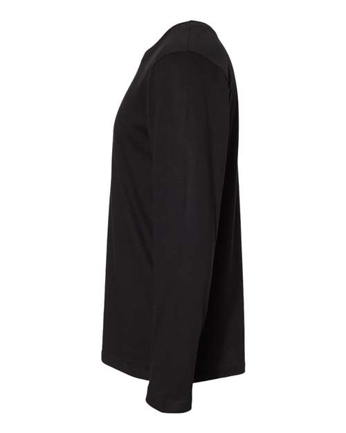 LAT 6918 Unisex Fine Jersey Long Sleeve Tee - Black - side