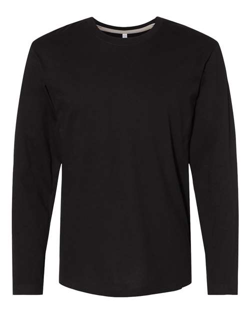 LAT 6918 Unisex Fine Jersey Long Sleeve Tee - Black - front