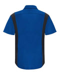 Red Kap SY42 Men's Performance Plus Short Sleeve Shirt With Oilblok Technology - Royal Blue/ Black - back