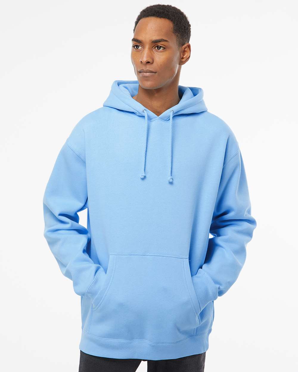 Heavyweight Hoodie in Blue Aqua, front view