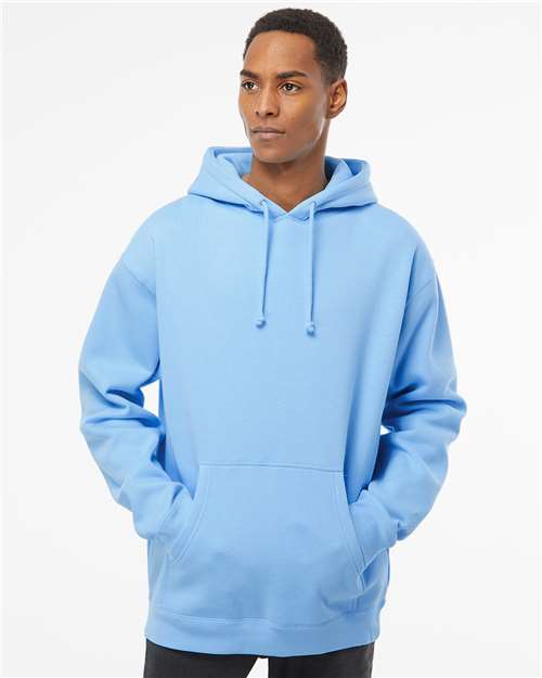 Independent Trading Co. IND4000 Heavyweight Hooded Sweatshirt - Blue Aqua - model front