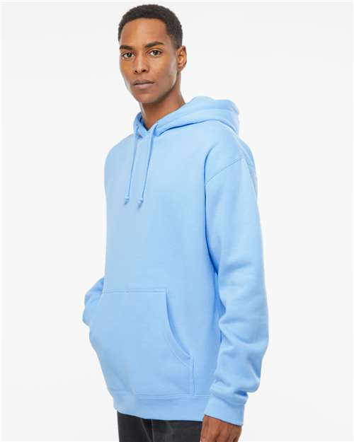 Independent Trading Co. IND4000 Heavyweight Hooded Sweatshirt - Blue Aqua - model side
